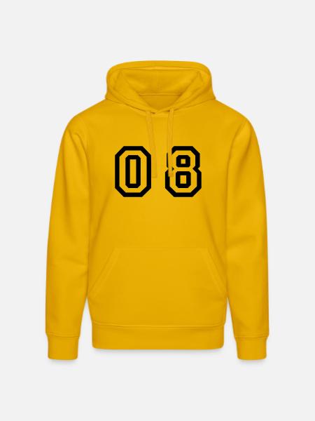 number - 08 - zero eight - Stanley/Stella DRUMMER Unisex Organic Hoodie - spectra yellow