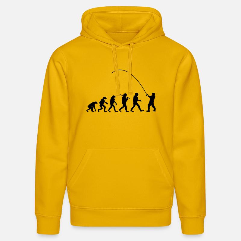 Evolution pecheur - Sweat à capuche bio DRUMMER Stanley/Stella Unisexe - jaune spectre