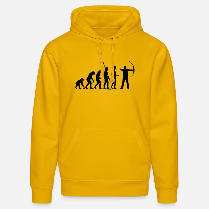 evolution_bogenschiessen - Stanley/Stella Unisex Bio-Hoodie DRUMMER  - Spektralgelb