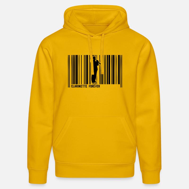 clarinette code barre1 - Sweat à capuche bio DRUMMER Stanley/Stella Unisexe - jaune spectre