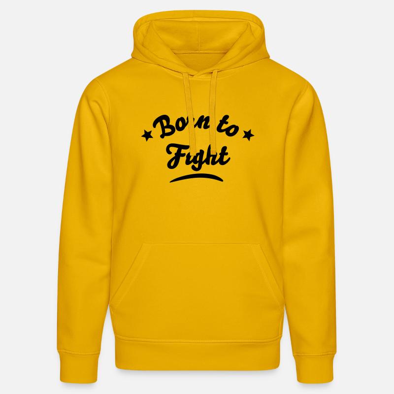 born to fight - Sweat à capuche bio DRUMMER Stanley/Stella Unisexe - jaune spectre