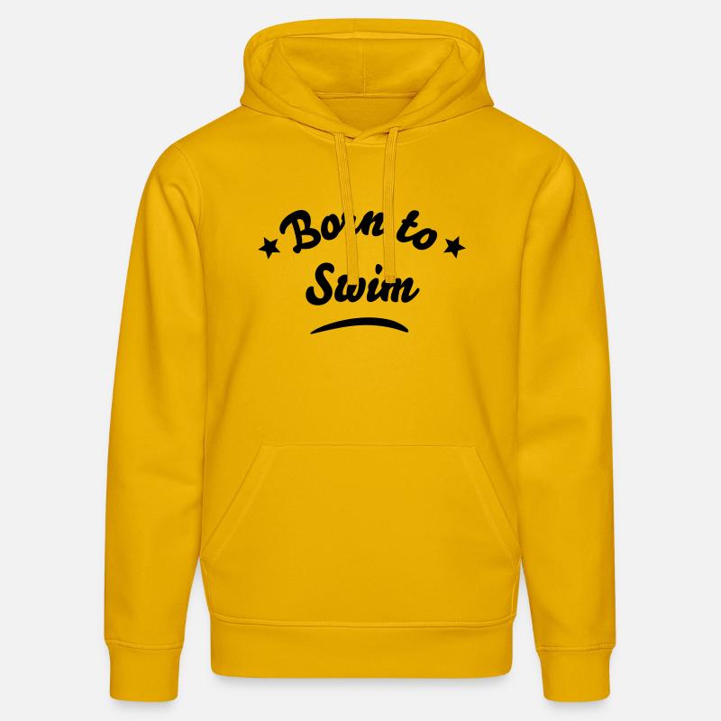 born to swim 01 - Sweat à capuche bio DRUMMER Stanley/Stella Unisexe - jaune spectre