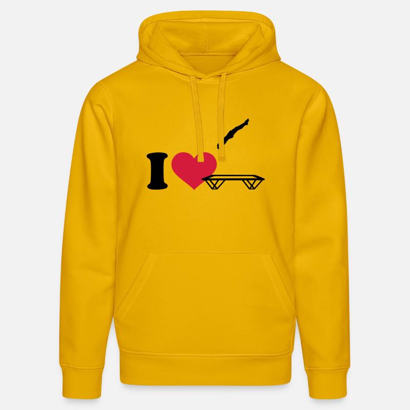 I love Trampoline - Sweat à capuche bio DRUMMER Stanley/Stella Unisexe - jaune spectre