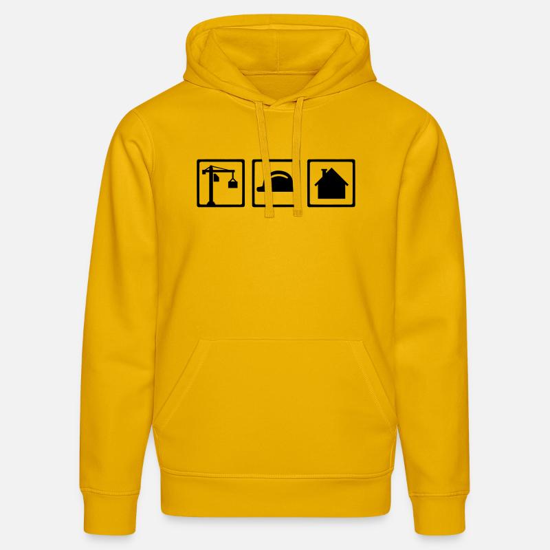 Ouvrier du bâtiment - Sweat à capuche bio DRUMMER Stanley/Stella Unisexe - jaune spectre