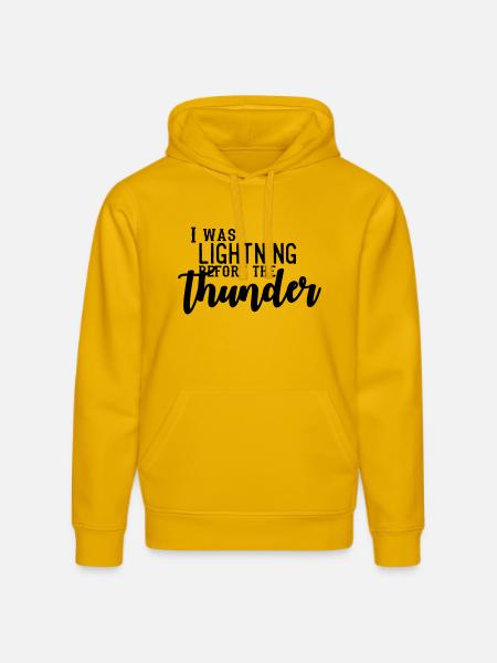 I Was Lightning Before The Thunder - Stanley/Stella Uniseks bio-hoodie DRUMMER  - spectraal geel