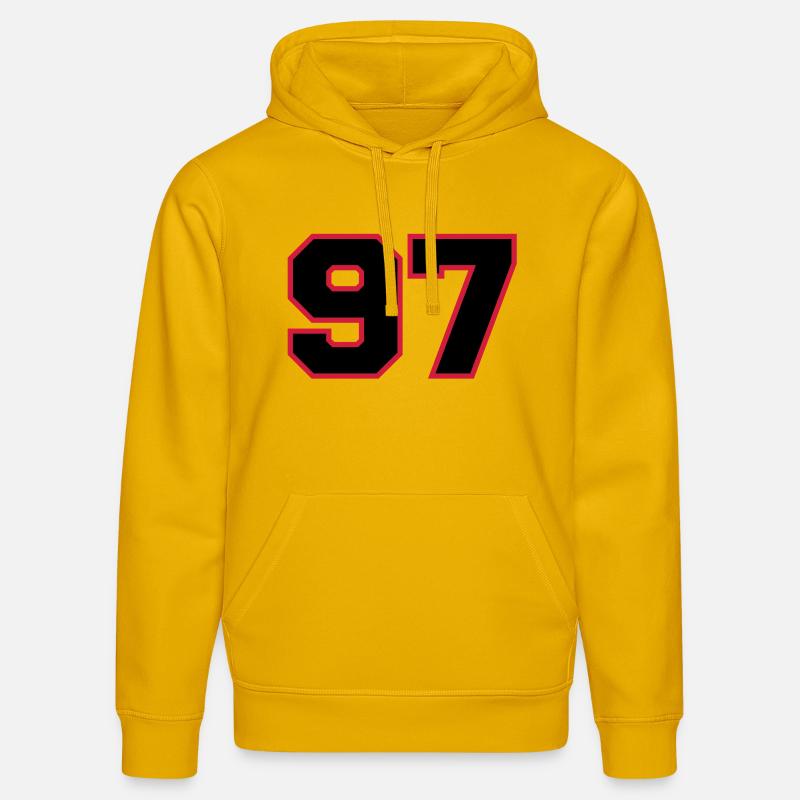 Number97 - Sweat à capuche bio DRUMMER Stanley/Stella Unisexe - jaune spectre