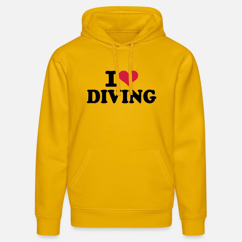 I love Diving - Sweat à capuche bio DRUMMER Stanley/Stella Unisexe - jaune spectre