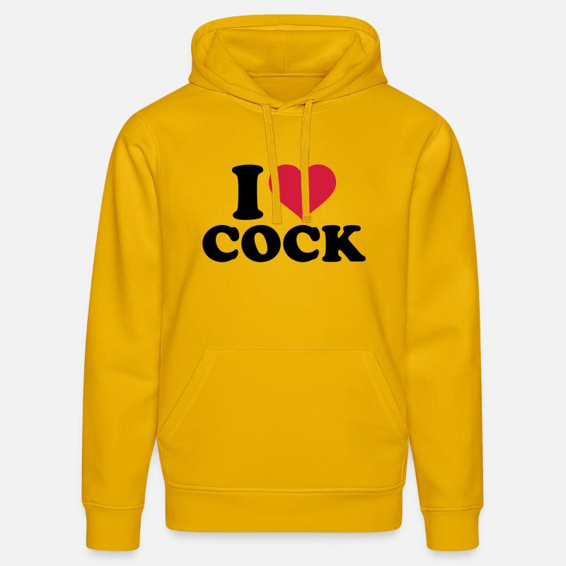 I love cock - Sweat à capuche bio DRUMMER Stanley/Stella Unisexe - jaune spectre
