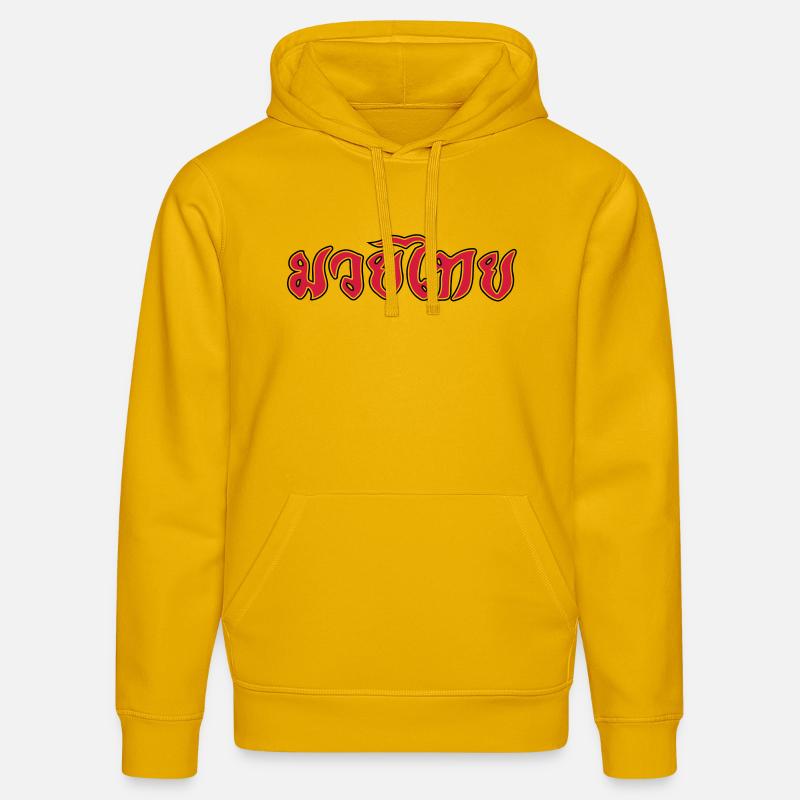 Muay Thai Script - Sweat à capuche bio DRUMMER Stanley/Stella Unisexe - jaune spectre