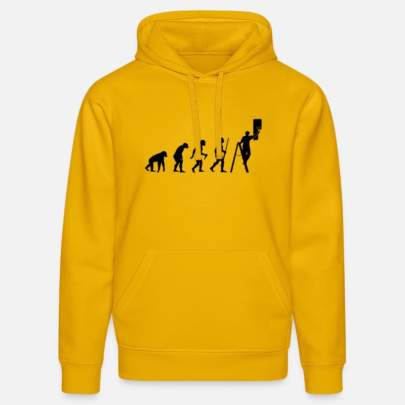 L'évolution des peintres - Sweat à capuche bio DRUMMER Stanley/Stella Unisexe - jaune spectre