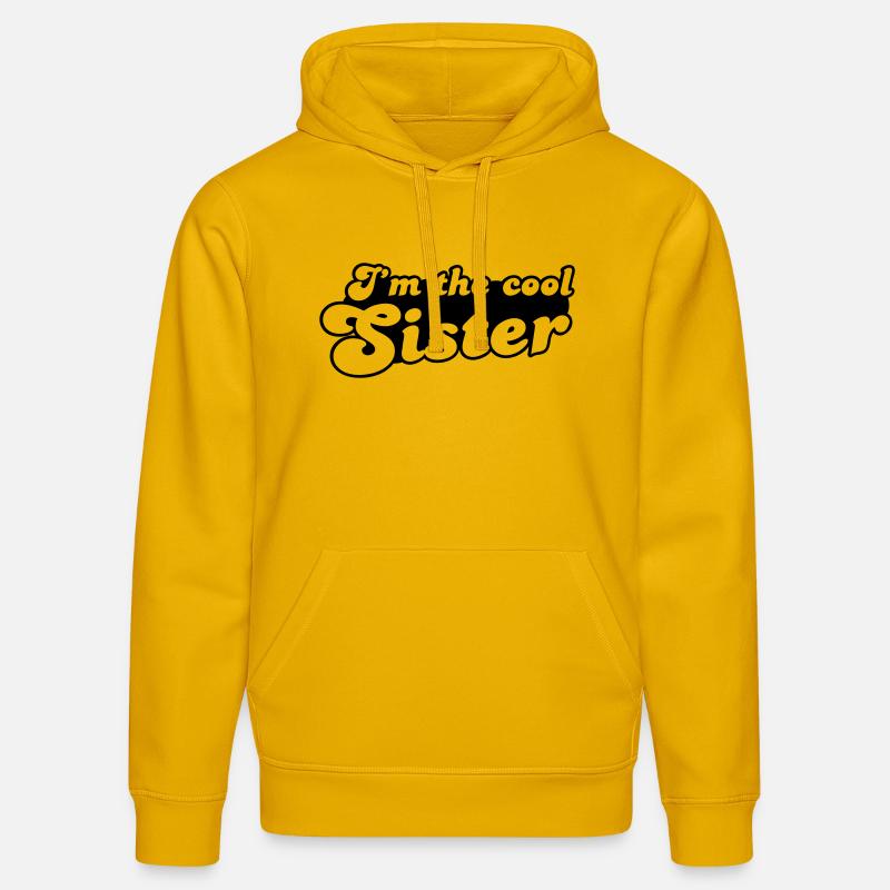 Ich bin die Schwester COOL - Stanley/Stella Unisex Bio-Hoodie DRUMMER  - Spektralgelb