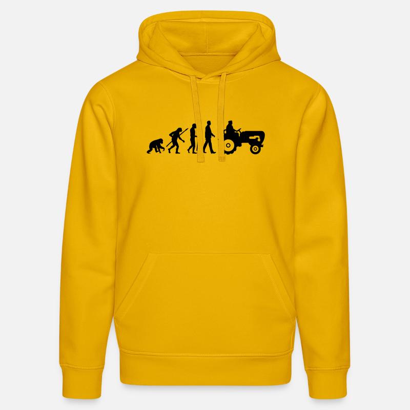 evolution_bauer_mit_traktor_032013_a_1c - Stanley/Stella DRUMMER Unisex Organic Hoodie - spectra yellow