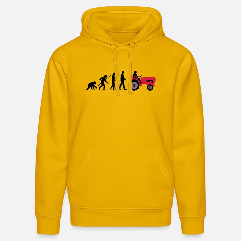 evolution_bauer_mit_traktor_032013_a_3c - Stanley/Stella Unisex Bio-Hoodie DRUMMER  - Spektralgelb
