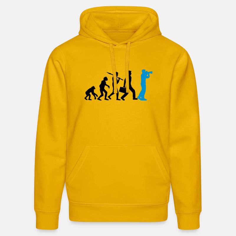 Fotograf Kamera Evolution - Stanley/Stella Unisex Bio-Hoodie DRUMMER  - Spektralgelb