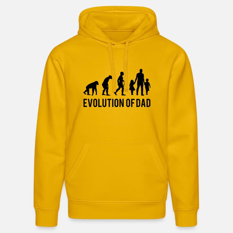 Evolution of Dad - Sweat à capuche bio DRUMMER Stanley/Stella Unisexe - jaune spectre