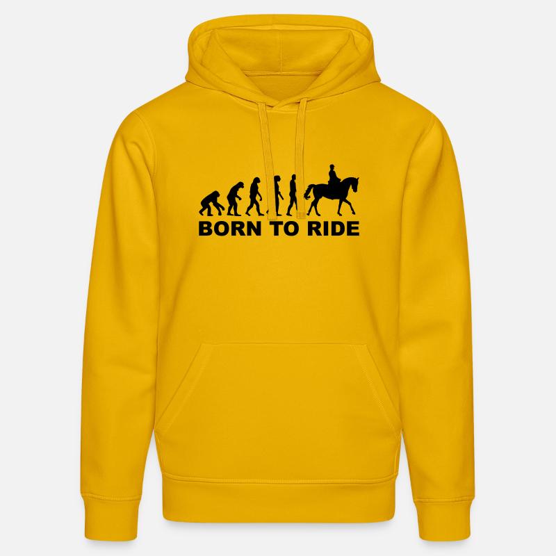 Évolution aller à cheval - Sweat à capuche bio DRUMMER Stanley/Stella Unisexe - jaune spectre