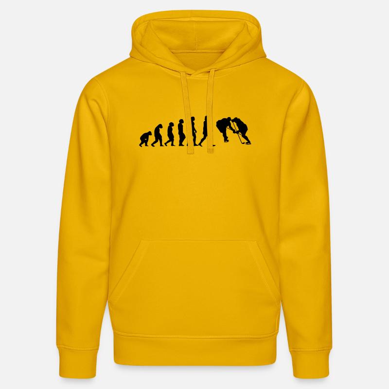 l'évolution du hockey - Sweat à capuche bio DRUMMER Stanley/Stella Unisexe - jaune spectre
