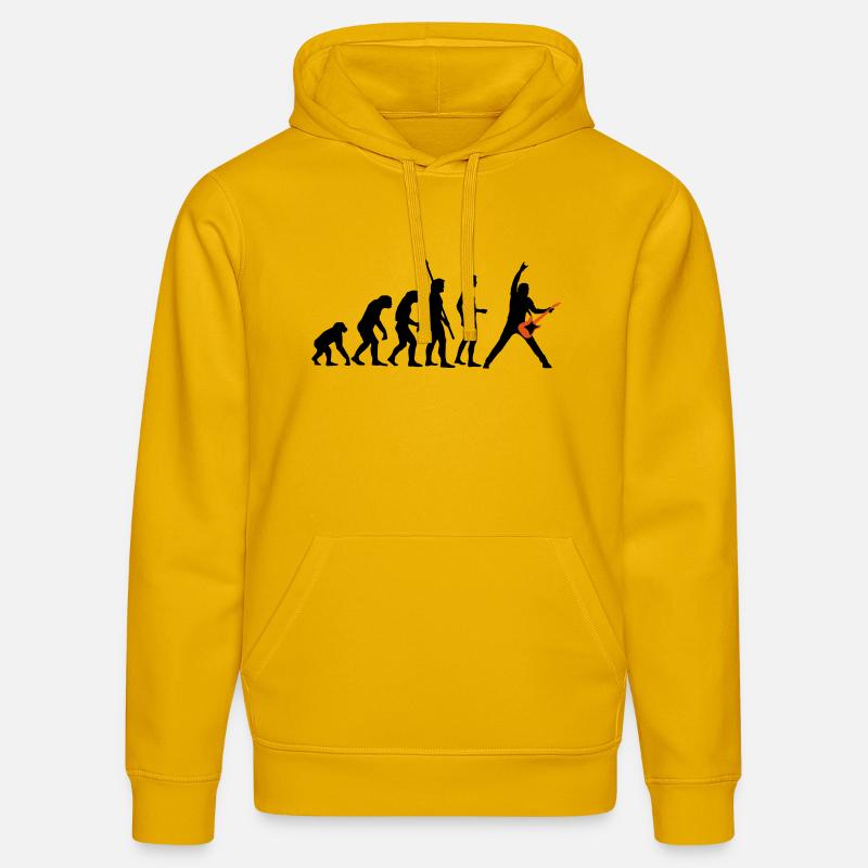 evolution_guitar_a - Sweat à capuche bio DRUMMER Stanley/Stella Unisexe - jaune spectre