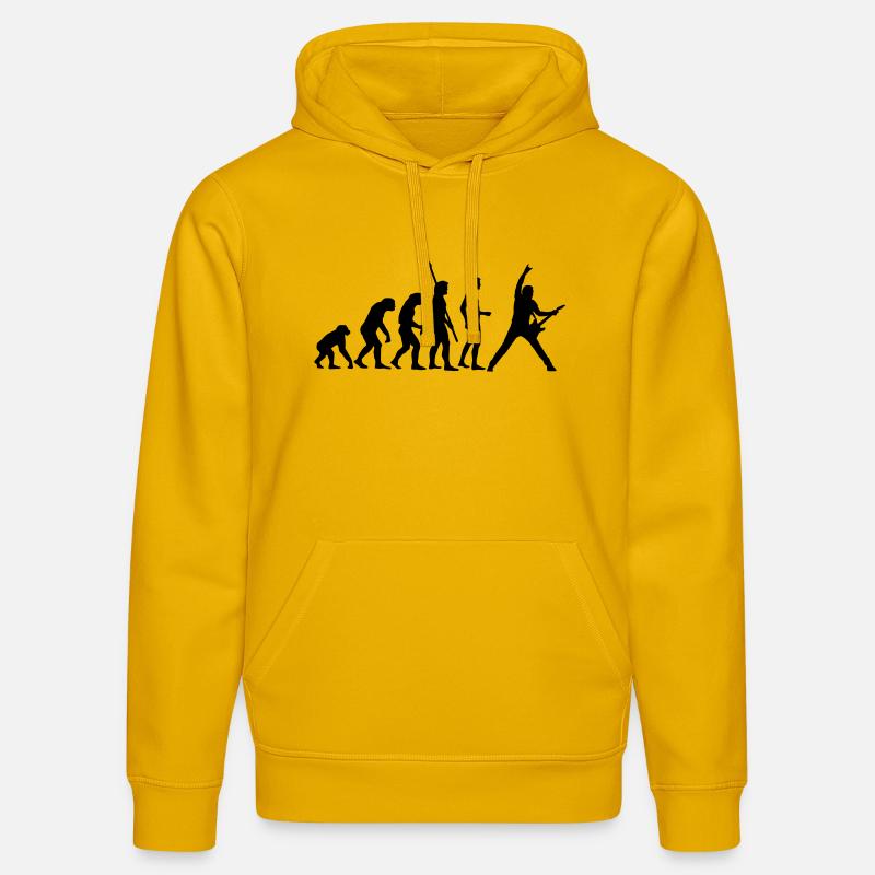 evolution_guitar_b - Sweat à capuche bio DRUMMER Stanley/Stella Unisexe - jaune spectre