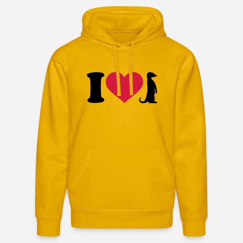 I love Suricate - Sweat à capuche bio DRUMMER Stanley/Stella Unisexe - jaune spectre