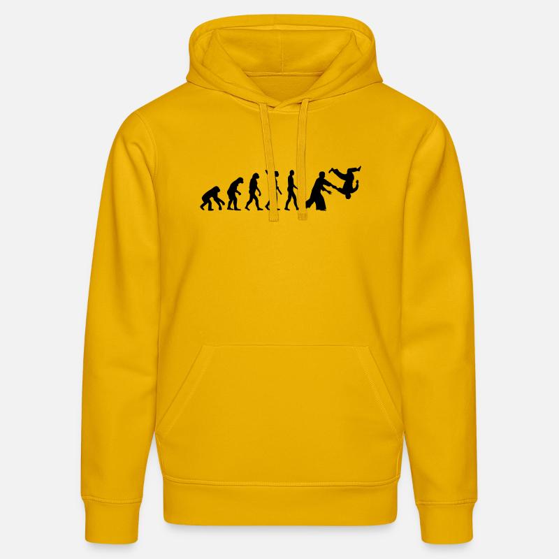 Evolution Aikido - Sweat à capuche bio DRUMMER Stanley/Stella Unisexe - jaune spectre