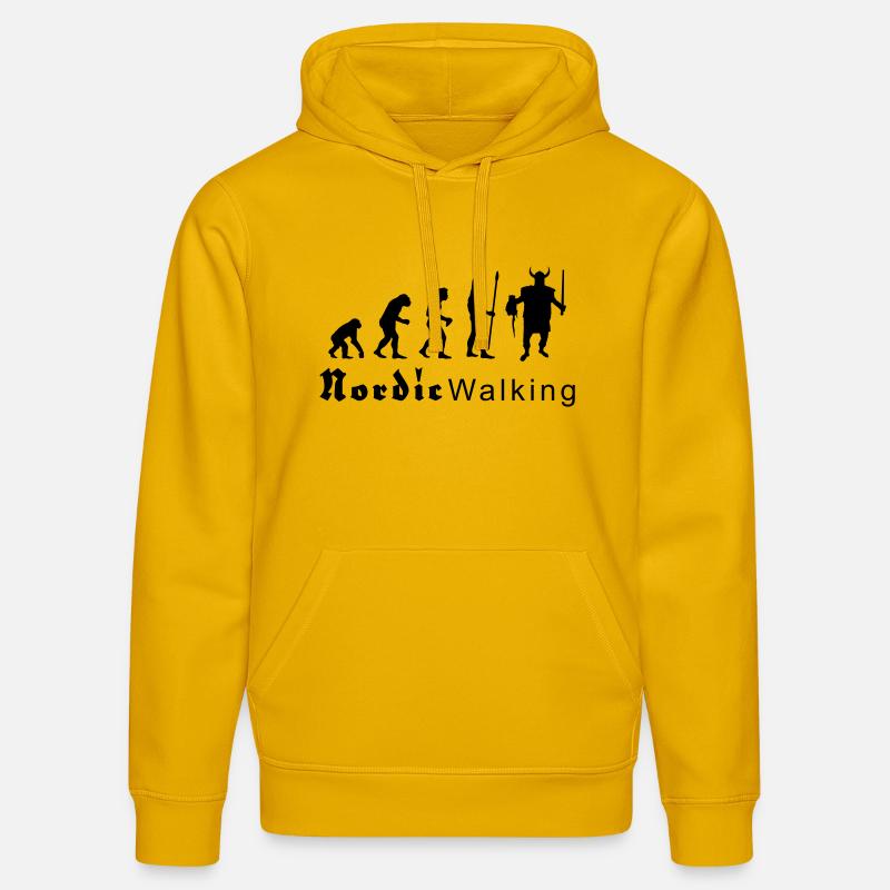 evolution_nordicwalking1 - Sweat à capuche bio DRUMMER Stanley/Stella Unisexe - jaune spectre