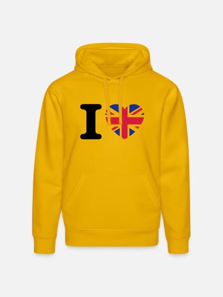 I love UK - Stanley/Stella DRUMMER Unisex Organic Hoodie - spectra yellow