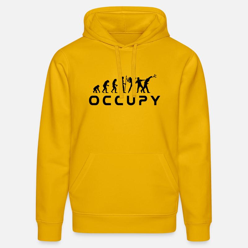 evolution_occupy - Sweat à capuche bio DRUMMER Stanley/Stella Unisexe - jaune spectre