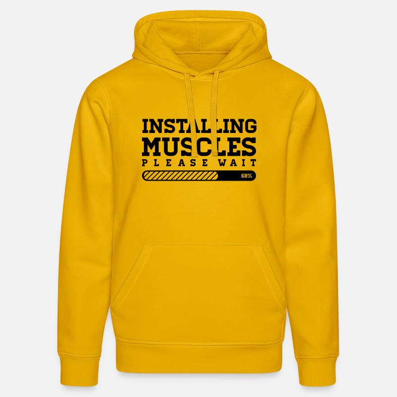 INSTALLING MUSCLES - PLEASE WAIT - Stanley/Stella Unisex Bio-Hoodie DRUMMER  - Spektralgelb
