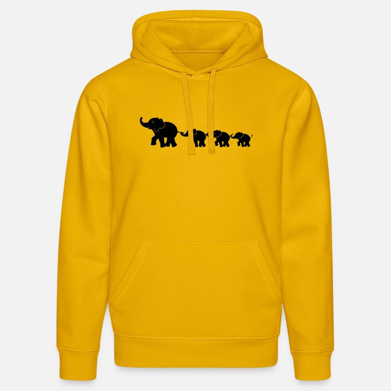 Famille d'éléphants - Sweat à capuche bio DRUMMER Stanley/Stella Unisexe - jaune spectre