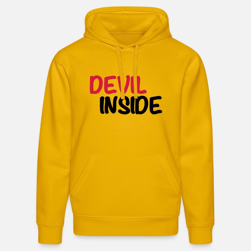 Devil inside - Sweat à capuche bio DRUMMER Stanley/Stella Unisexe - jaune spectre