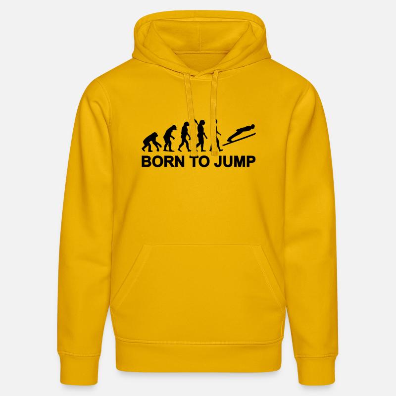 Évolution Saut à ski - Sweat à capuche bio DRUMMER Stanley/Stella Unisexe - jaune spectre