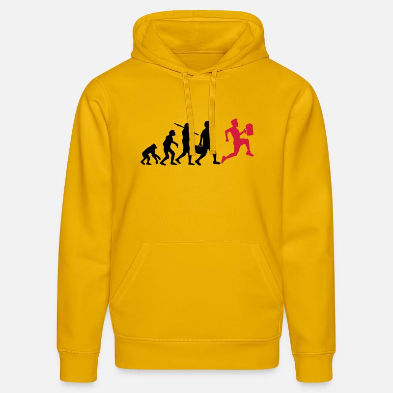 Course boire de bière Evolution - Sweat à capuche bio DRUMMER Stanley/Stella Unisexe - jaune spectre