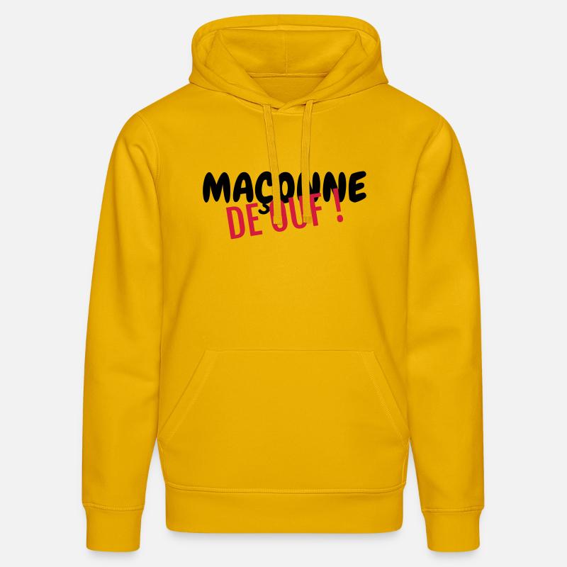Maçon / Maçonnerie / Construction / Chantier - Sweat à capuche bio DRUMMER Stanley/Stella Unisexe - jaune spectre