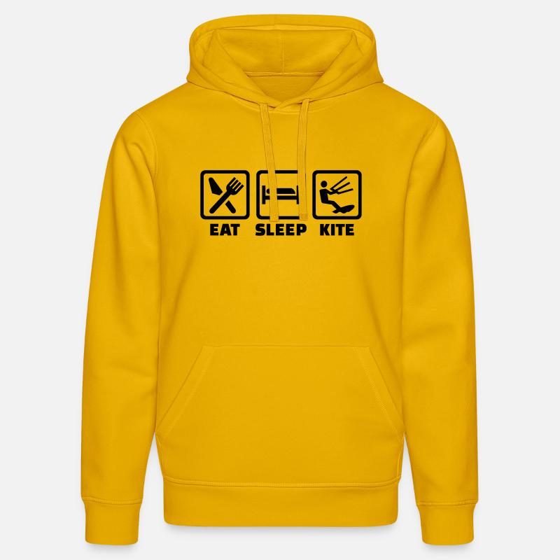 Eat Sleep Kite - Sweat à capuche bio DRUMMER Stanley/Stella Unisexe - jaune spectre