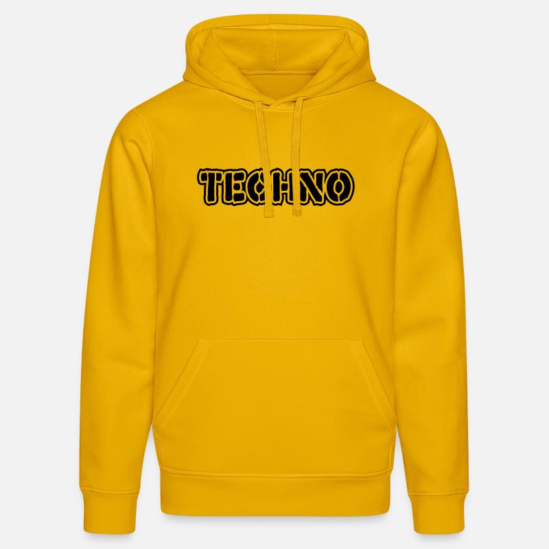 Techno__V009 - Sweat à capuche bio DRUMMER Stanley/Stella Unisexe - jaune spectre