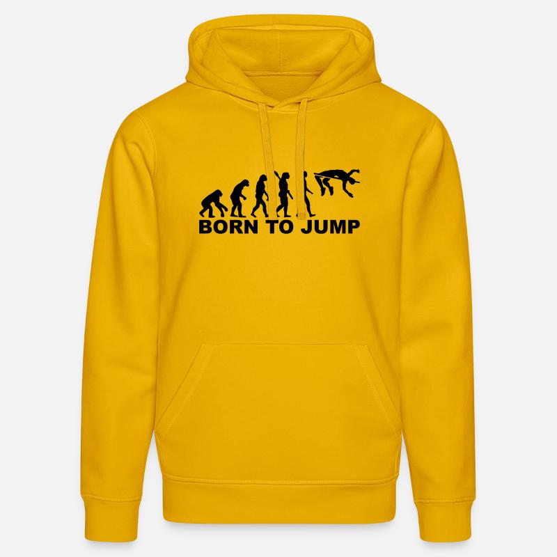 Évolution Saut en hauteur - Sweat à capuche bio DRUMMER Stanley/Stella Unisexe - jaune spectre