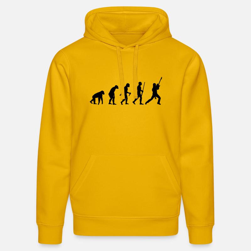 Évolution de l'électroguitare - Sweat à capuche bio DRUMMER Stanley/Stella Unisexe - jaune spectre
