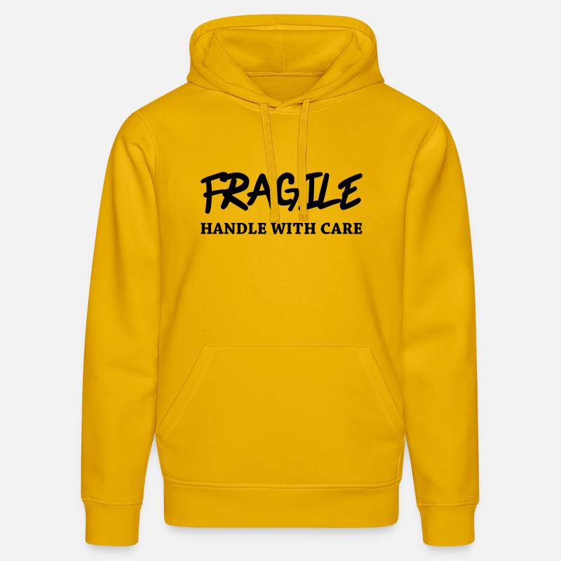 Fragile - Handle with care - Sweat à capuche bio DRUMMER Stanley/Stella Unisexe - jaune spectre