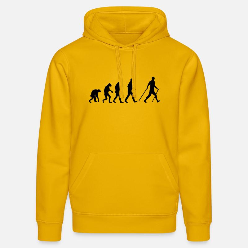 nordic walking evolution - Sweat à capuche bio DRUMMER Stanley/Stella Unisexe - jaune spectre