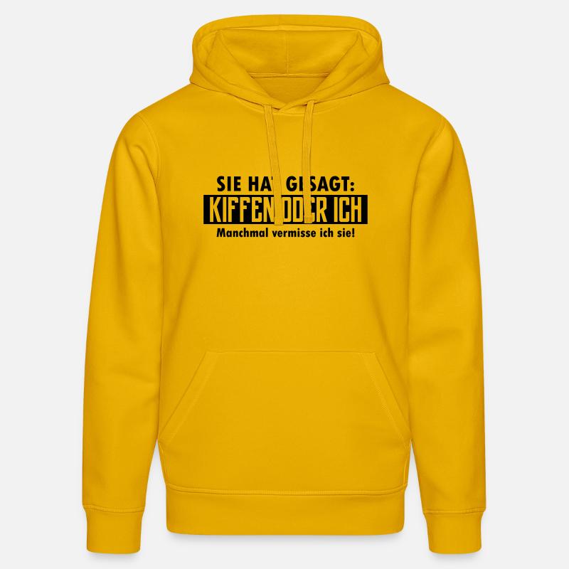kiffen oder ich - Stanley/Stella Unisex Bio-Hoodie DRUMMER  - Spektralgelb
