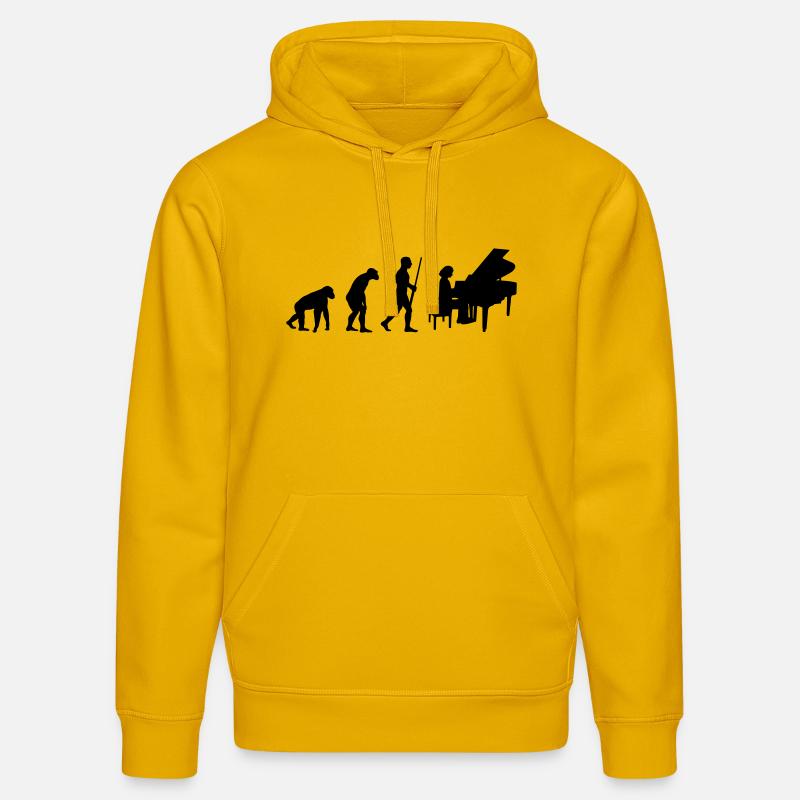 Évolution Piano Girl - Sweat à capuche bio DRUMMER Stanley/Stella Unisexe - jaune spectre