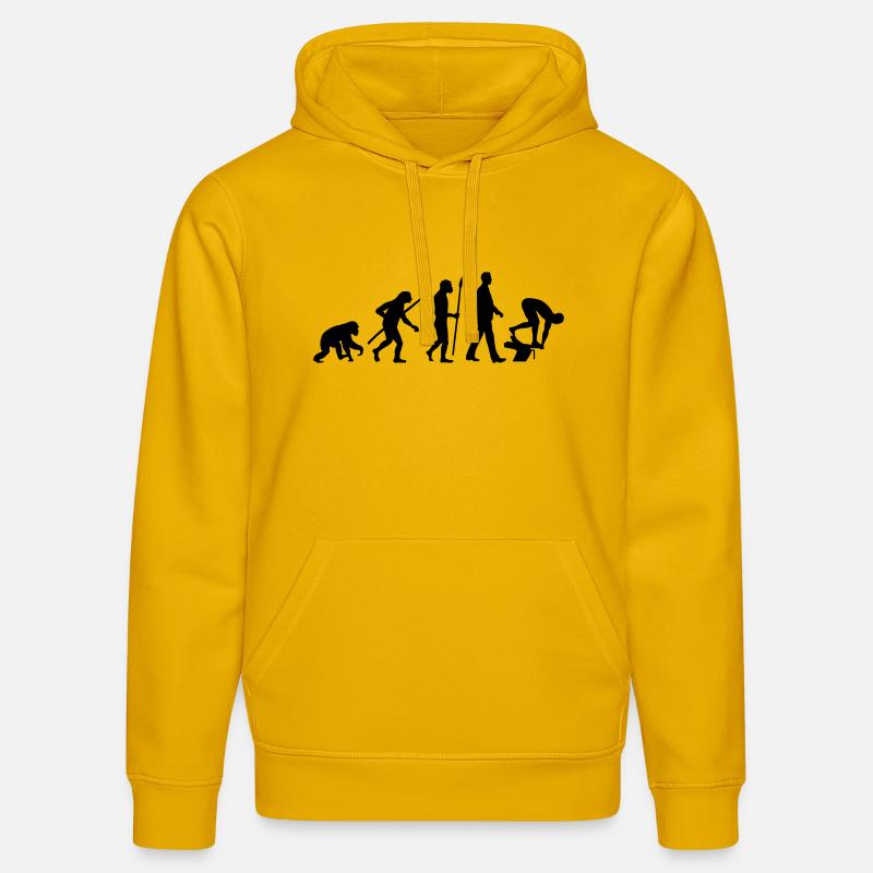 evolution_schwimmer_102012_a_1c - Stanley/Stella Unisex Bio-Hoodie DRUMMER  - Spektralgelb