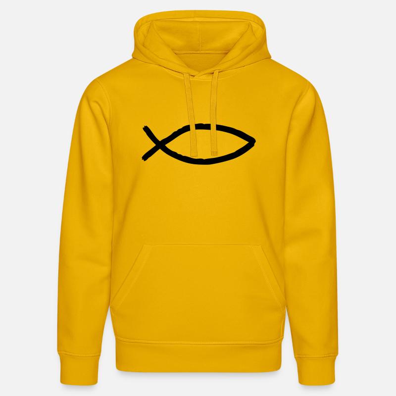 fisch_symbol - Sweat à capuche bio DRUMMER Stanley/Stella Unisexe - jaune spectre