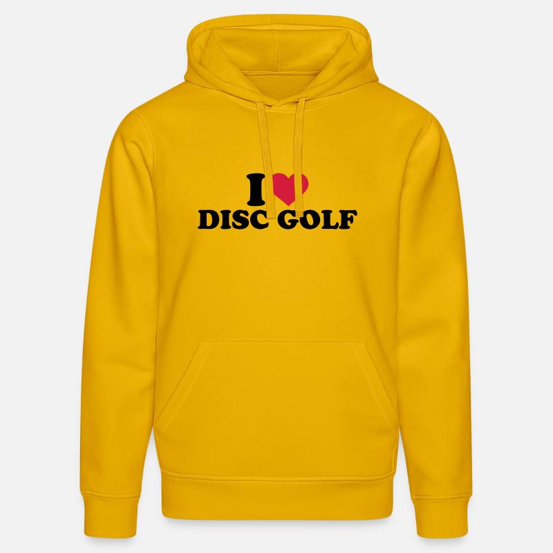 I love Disc Golf - Sweat à capuche bio DRUMMER Stanley/Stella Unisexe - jaune spectre