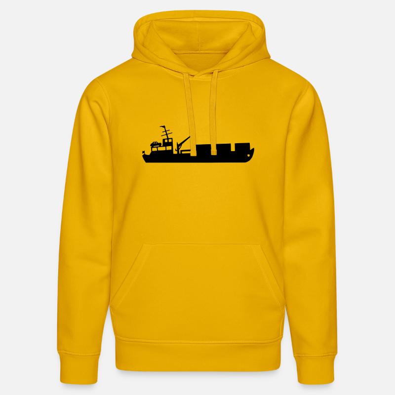 Bateau, cargo, porte-conteneurs - Sweat à capuche bio DRUMMER Stanley/Stella Unisexe - jaune spectre