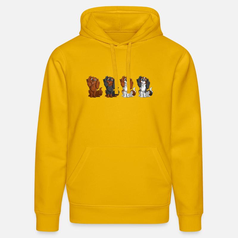 Cavalier King Charles - Ligne - Sweat à capuche bio DRUMMER Stanley/Stella Unisexe - jaune spectre