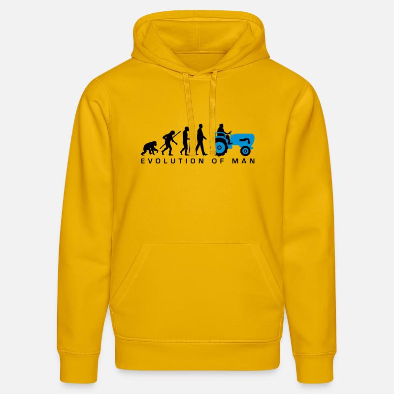 evolution_bauer_mit_traktor_032013_a_2c - Stanley/Stella DRUMMER Unisex Organic Hoodie - spectra yellow