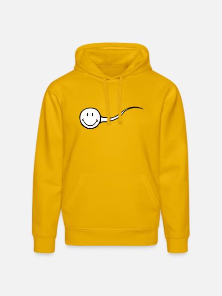 Smiley Sperm - Stanley/Stella DRUMMER Unisex Organic Hoodie - spectra yellow