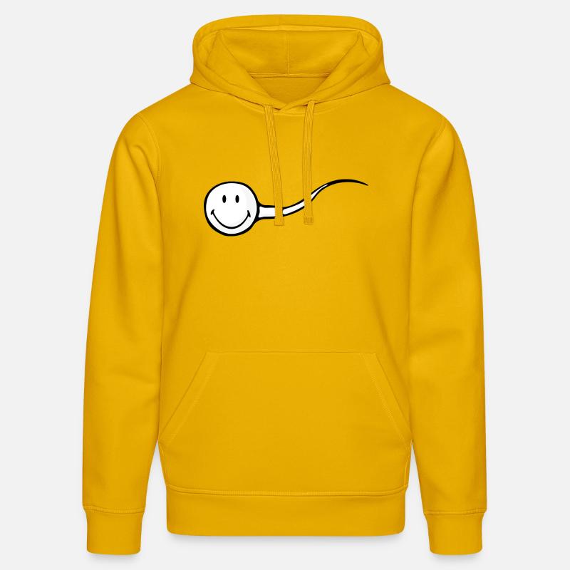 Smiley Sperm - Sweat à capuche bio DRUMMER Stanley/Stella Unisexe - jaune spectre